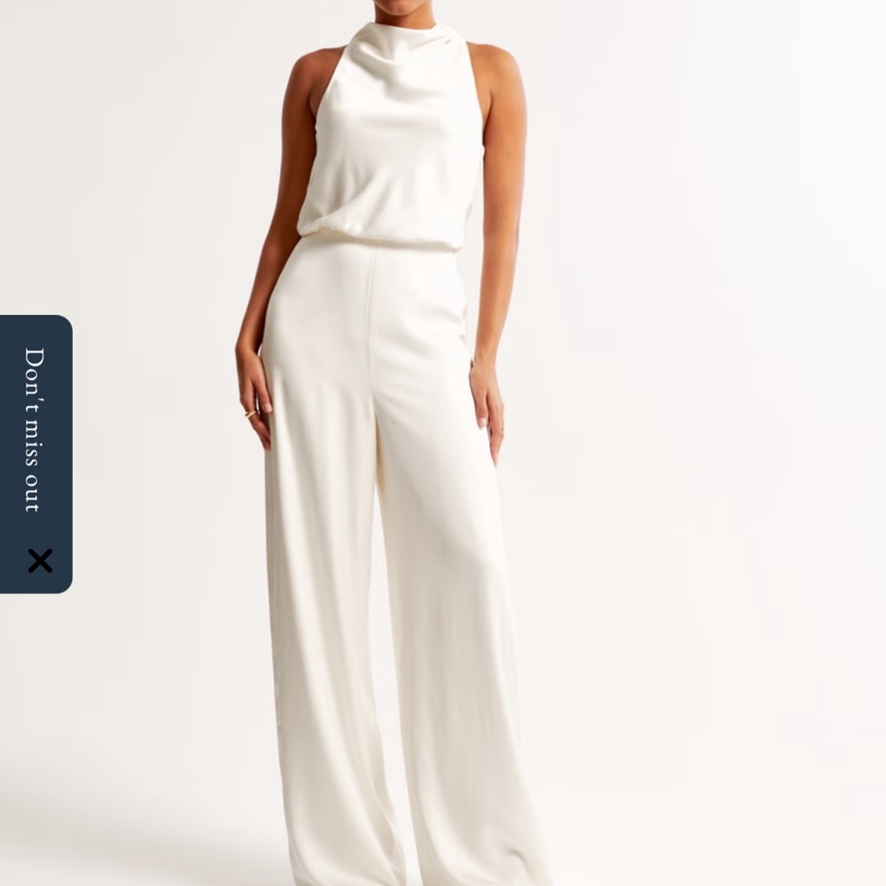 Abercrombie & Fitch White Wide Leg Jumpsuit